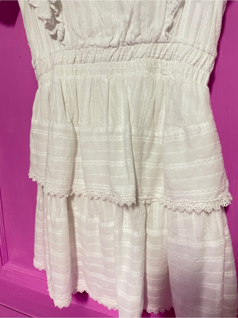 TCEC White Ruffle Tiered Mini Dress - Picture 2 of 5